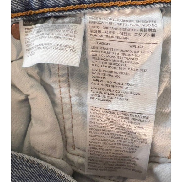 Levi's 501 Blue Denim Jeans Stonewash Button‎ Fly Straight Leg 38x29 - Picture 5 of 8
